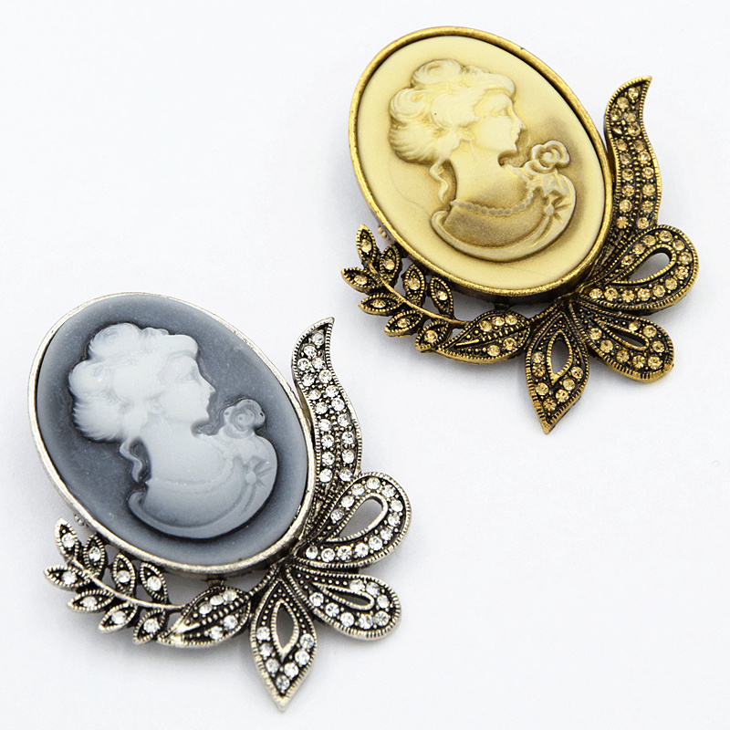 Women Vintage Cameo Brooch High Quality Victorian Queen Cameo Pins For Women Luxury Antique Silver Gold Color Lady Collar Pins Brooches, Gray
Women Vintage Cameo Brooch High Quality Victorian Queen Cameo Pins For Women Luxury Antique Silver Gold Color Lady Collar Pins Brooches, Gray