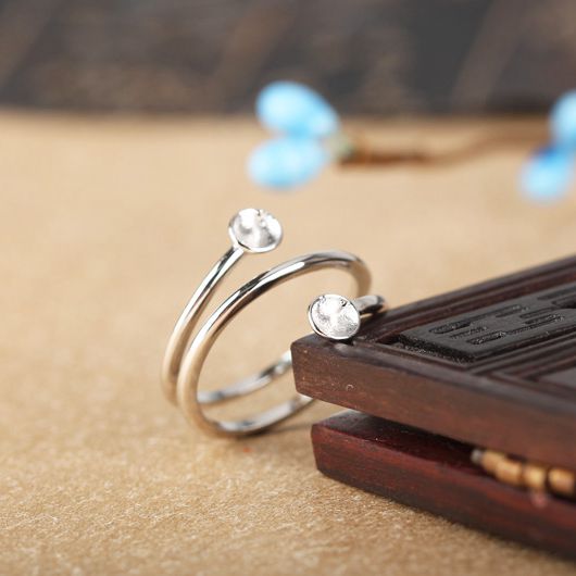 Real Sterling Silver 925 Plated White Gold Semi Mount Engagement Wedding Ring for Pearl or Round Bead 5mm 6mm 7mm Fine Jewelry Setting