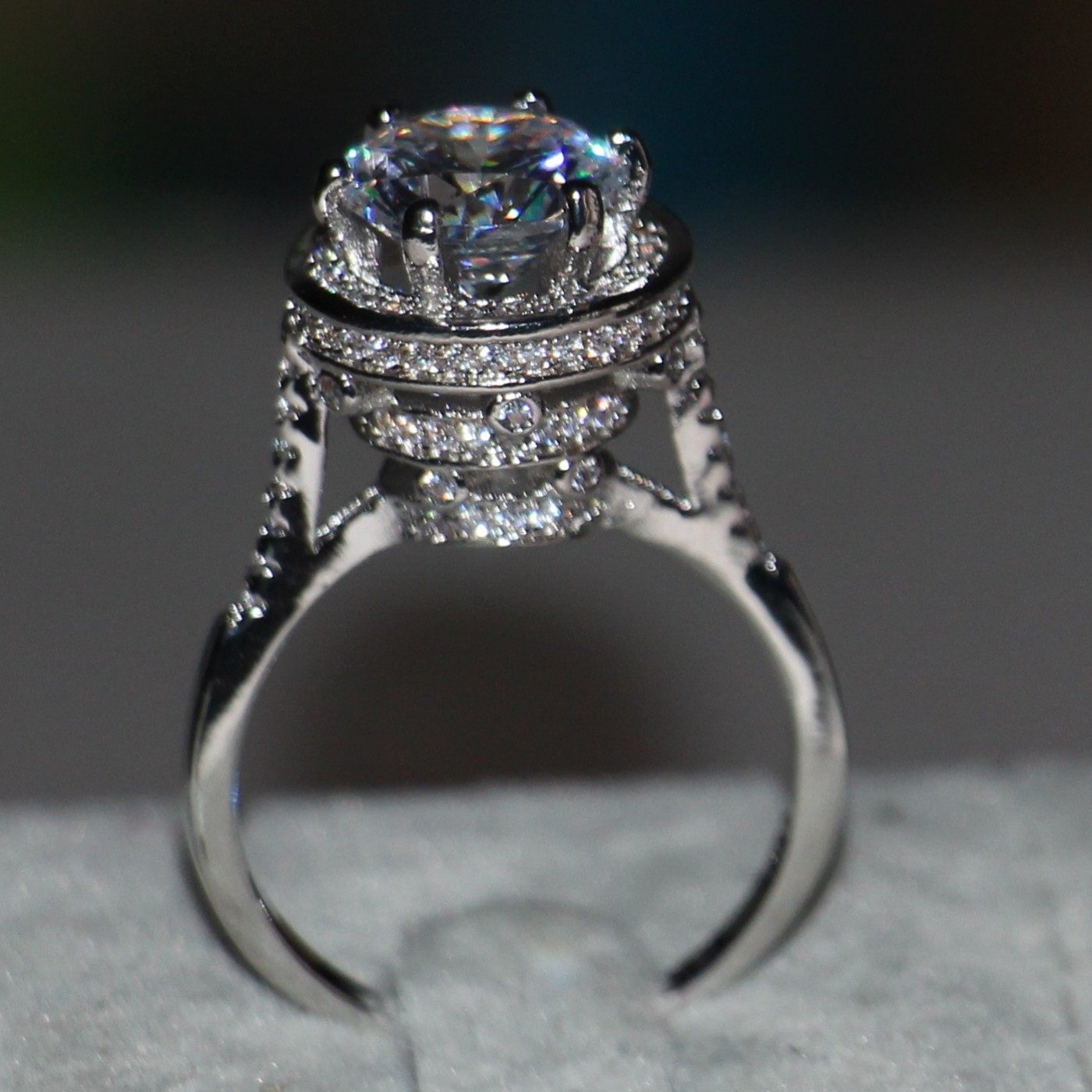 8MM Topaz Wedding Rings for Women | Sterg Sier Simulated Dia Band