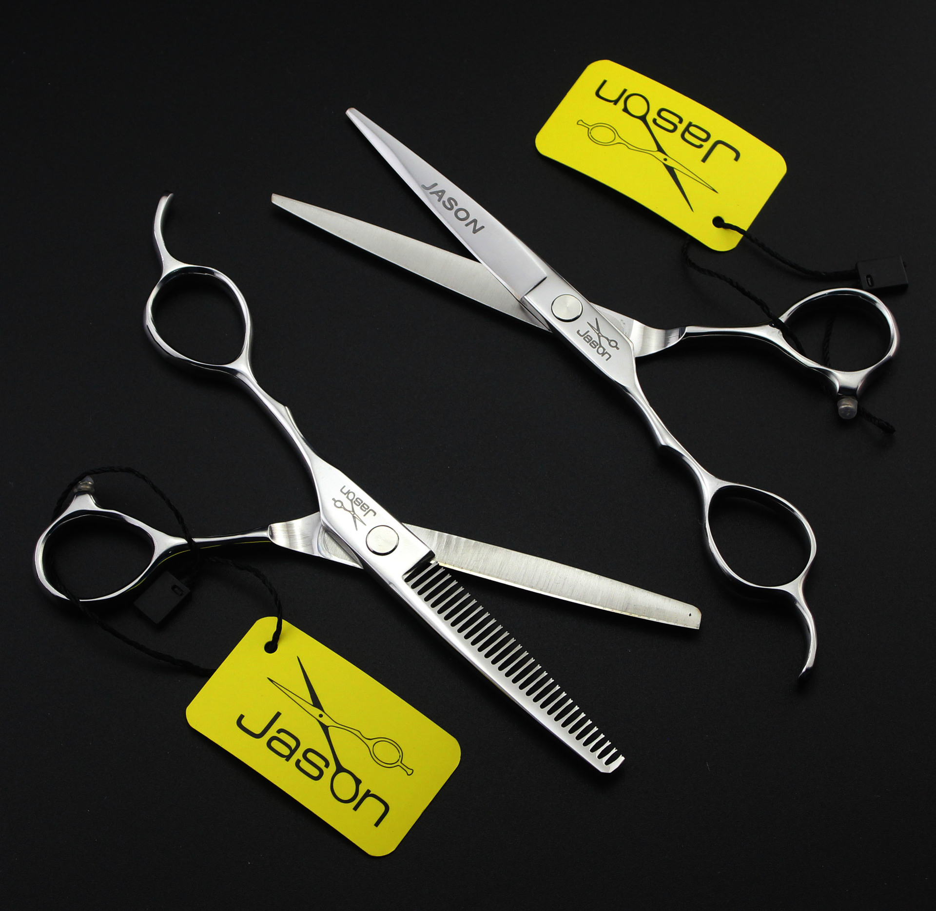 317# Left Hand 6&#039;&#039; 17.5cm Brand Jason TOP GRADE Hairdressing Scissors 440C Cutting Scissors Thinning Shears Professional Human Hair Scissors от DHgate WW