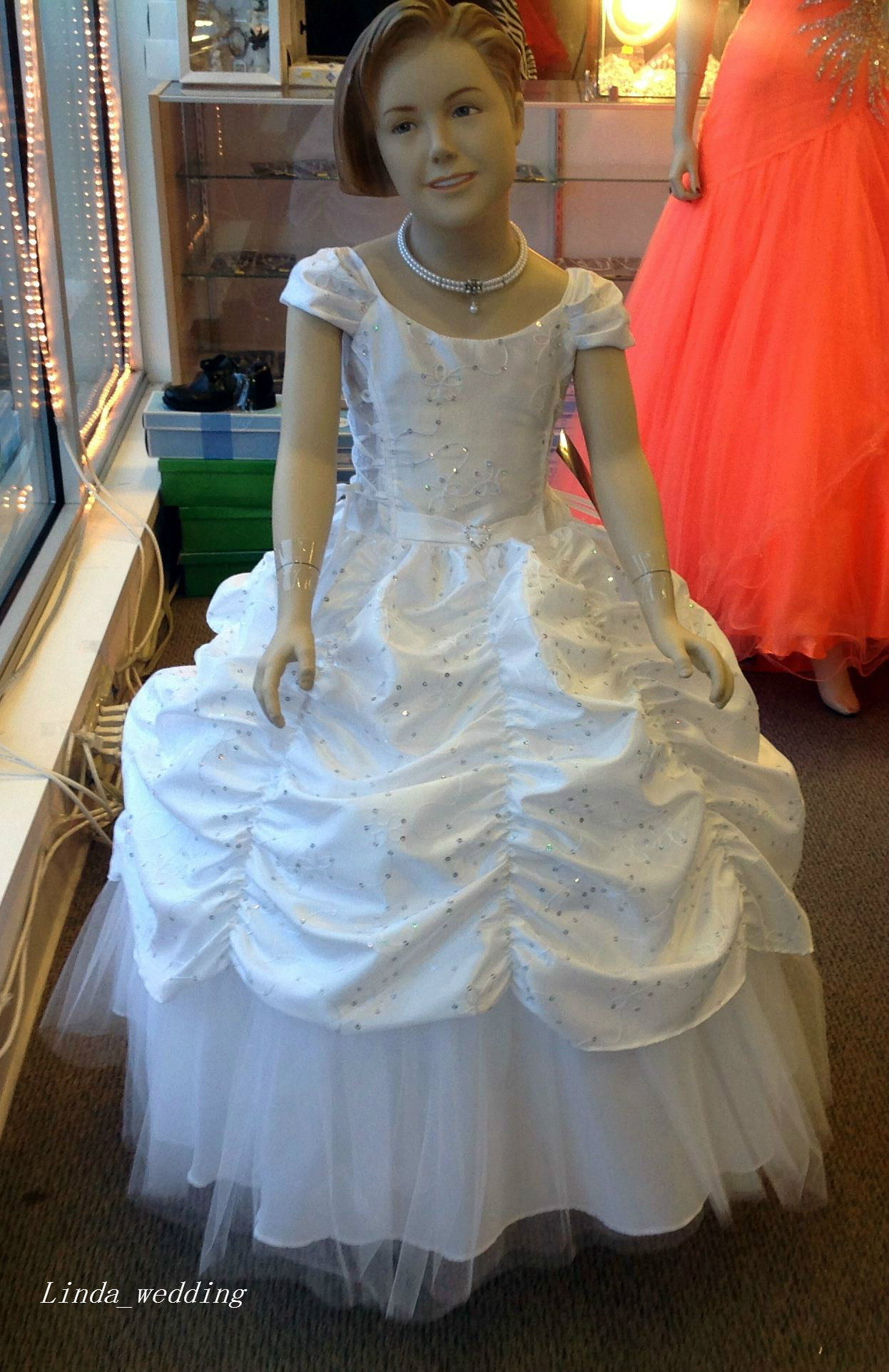Elegant Flower Girls' Dress Ball Gown Long Dance Princess Formal Wear Weddings Party Little Girls Pageant Dress First Holy Communion Gown