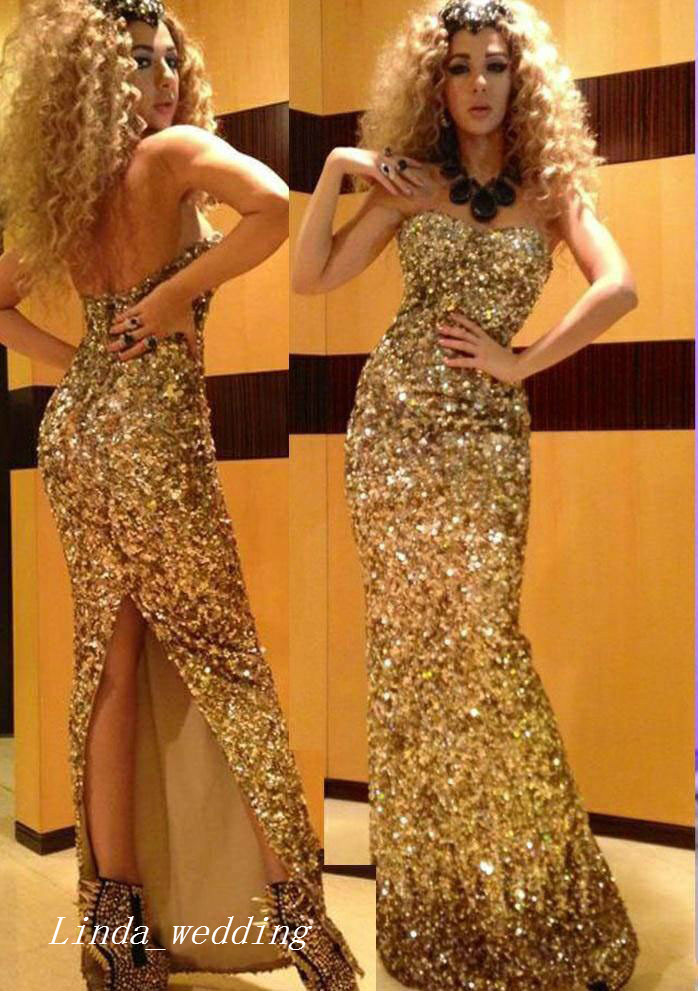2019 Myriam Fares Evening Dress Sheath Side Slit Formal Special Occasion Dress Celebrity Dresses Prom Party Gown Plus Size vestidos de festa
