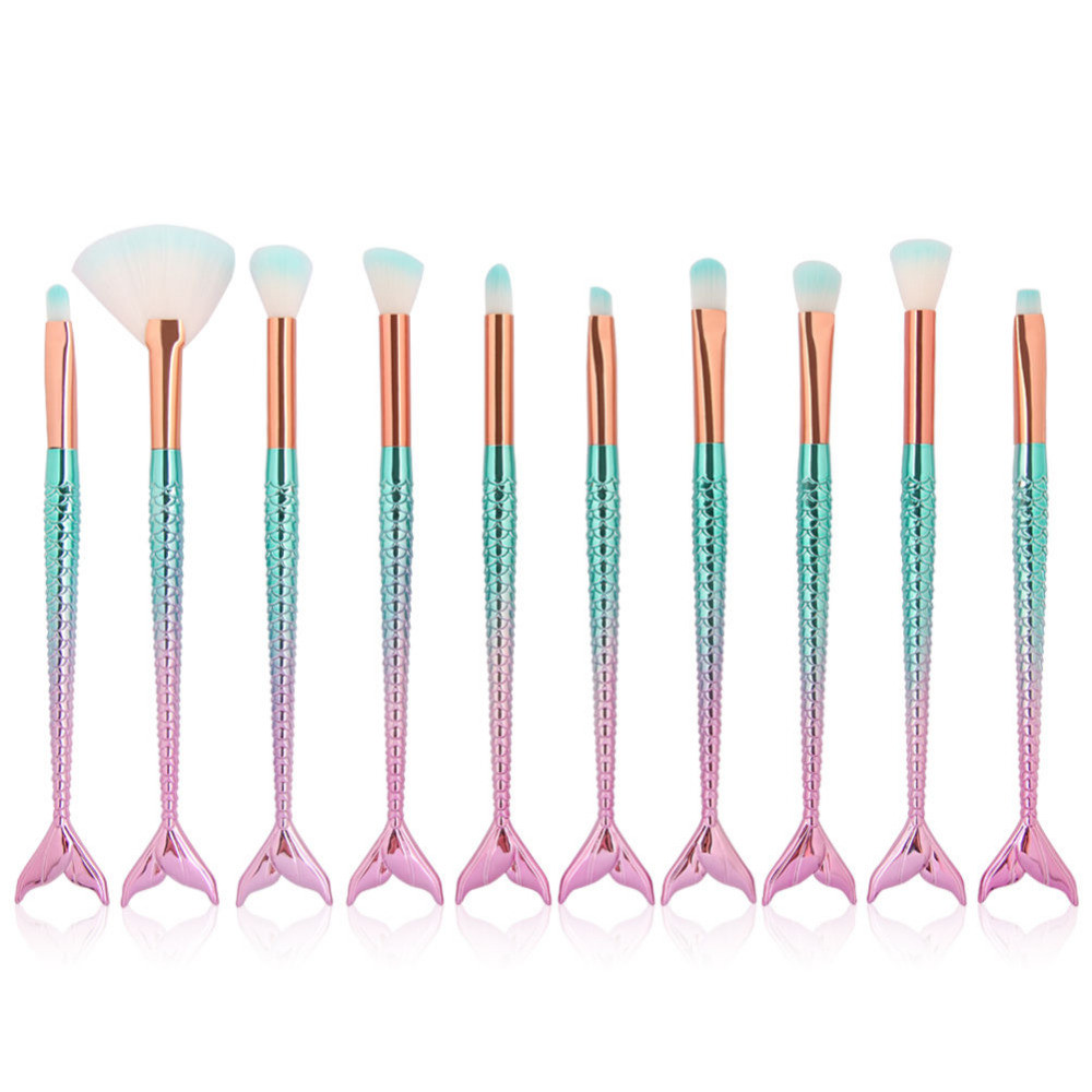 Professional 10 PCS/set Mermaid Makeup Brushes Set Foundation Blending Eyeshadow Contour Concealer Blush Cosmetic Makeup Tool
Professional 10 PCS/set Mermaid Makeup Brushes Set Foundation Blending Eyeshadow Contour Concealer Blush Cosmetic Makeup Tool