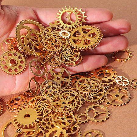 Wholesale-Vintage Metal Mixed Gears Charms For Jewelry Making Diy Steampunk Gear Pendant Charms Wholesale 100pcs/lot C8318a