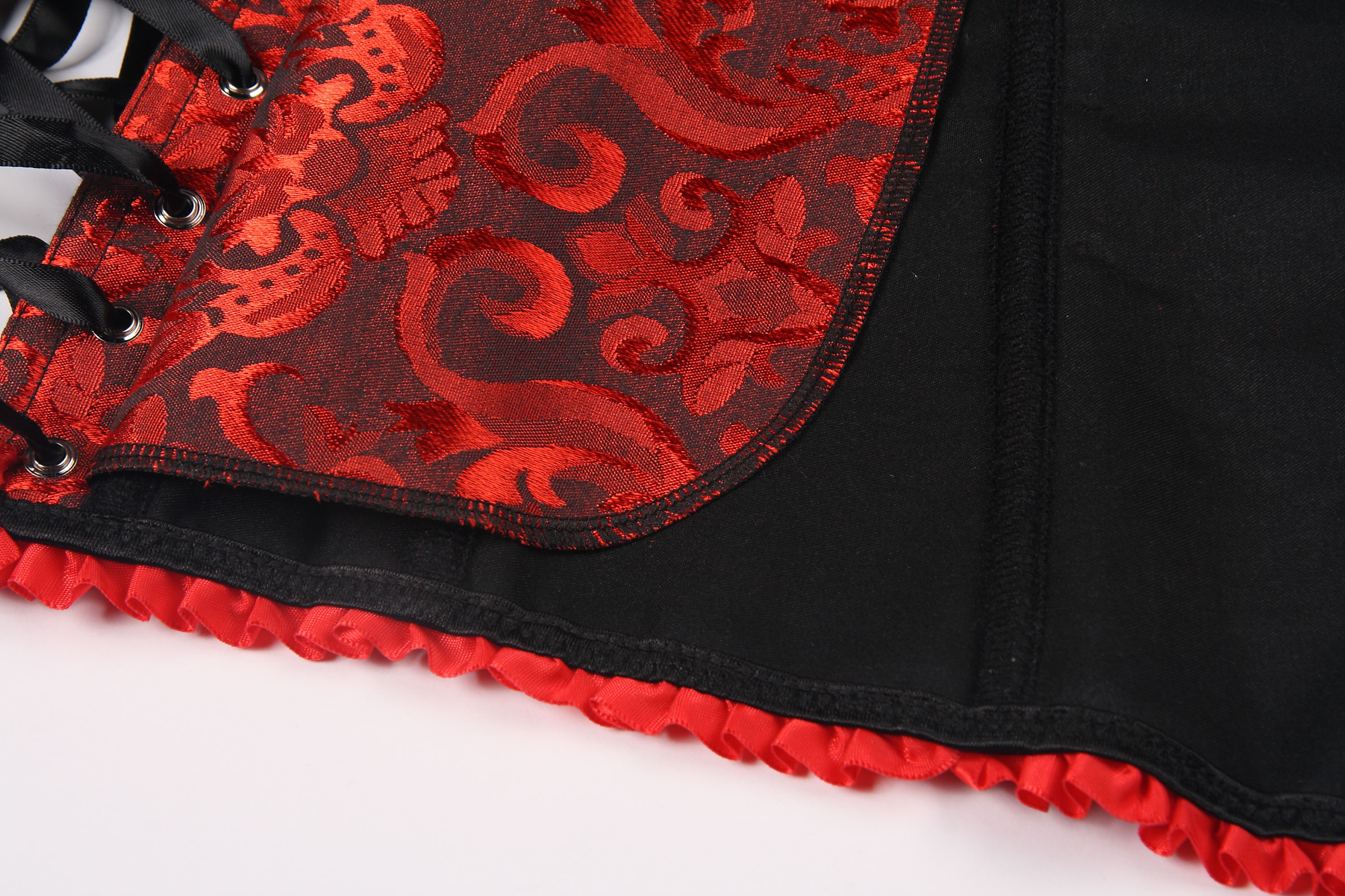 Lace-Up Gothic Embroidered Corset for Body Contour - Sexy Overbust Strapless Shapewear