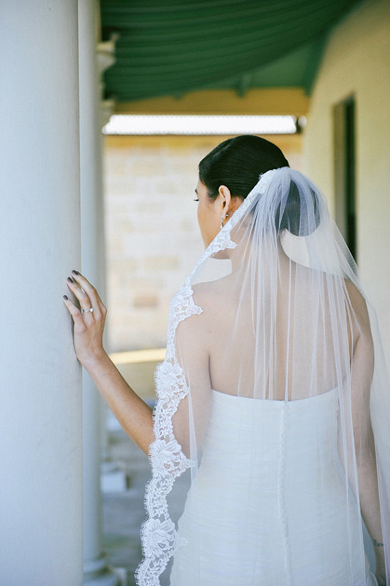 One Layer Chapel Length Wedding Veil White Ivory Bridal Veil With comb