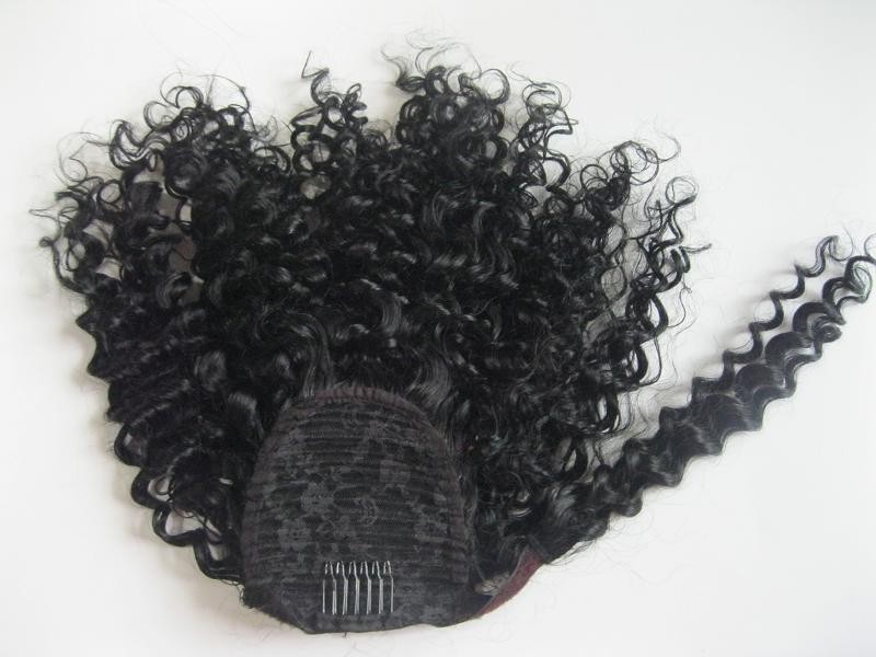 girl coleta extension pelo natural curly pony tail brazilian virgin hair wrap around human hair drawstring ponytail