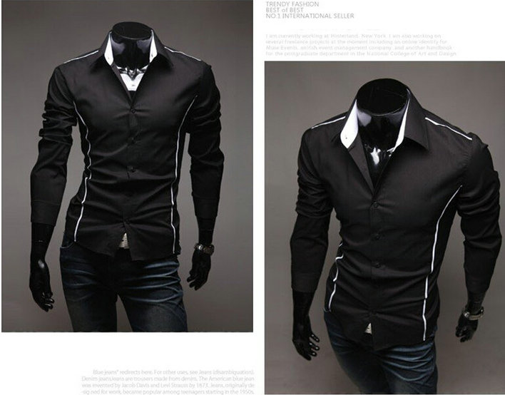 2016 hot sale Free Shipping New Mens Shirts Casual Slim Fit Stylish Mens Dress Shirts 5902