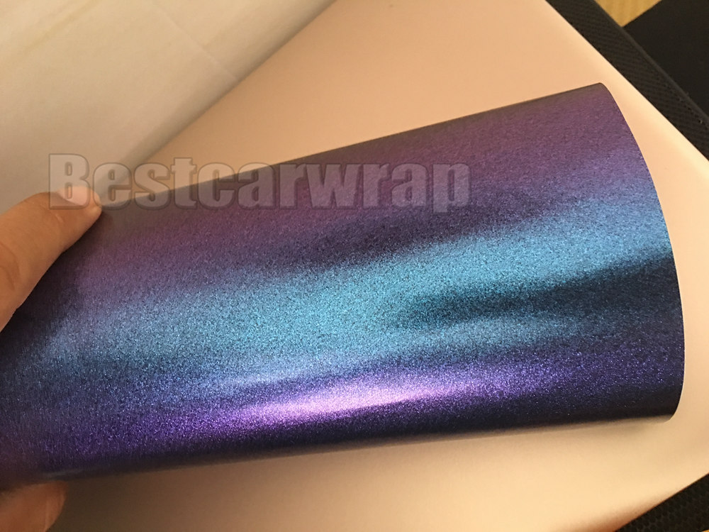 3D Blue to Purple Matte Chameleon metallic Vinyl Wrap With Air Bubble Free starlight Car Wrapping film FLIP FLOP 1.52x20m/Roll 4.98x66ft