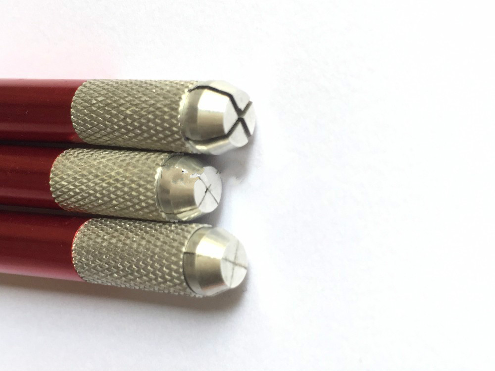 100Pcs/lot Professional Permanent Makeup Red Manual Pen Eyebrow Tattoo Pen For 3D Manual Permanent Makeup Cosmetic Eyebrows