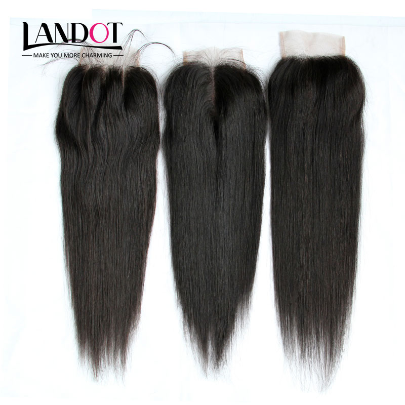 Brazilian Virgin Remy Human Hair 3 Bundles with Lace Top Closures Malaysian Peruvian Indian Cambodian Mongolian Straight Hair Weaves Closure