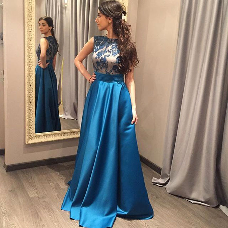 2016 Elegant Long Lace Prom Dresses Vestido De Fiest Cap Sleeve Satin Made in China Custom made Formal Evening Party Gowns, Royal blue
2016 Elegant Long Lace Prom Dresses Vestido De Fiest Cap Sleeve Satin Made in China Custom made Formal Evening Party Gowns, Royal blue
