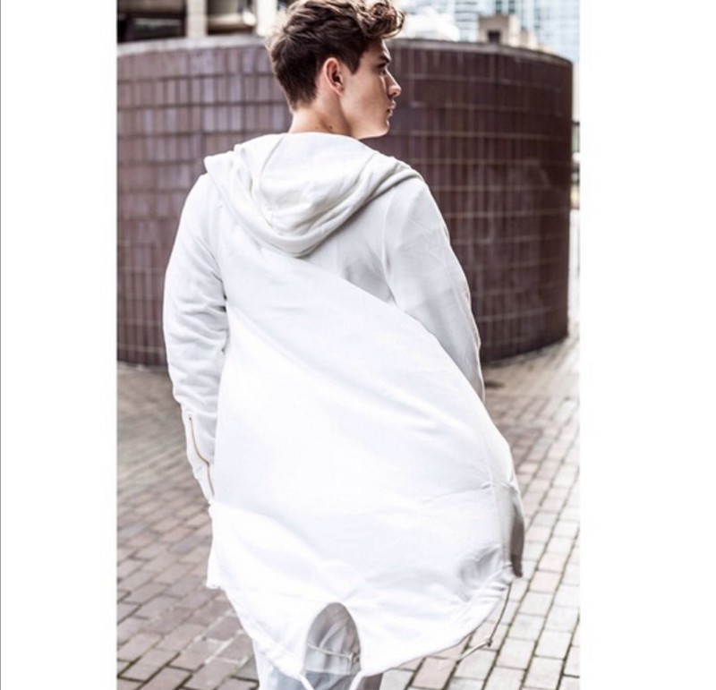 2016 Dark Hooded long sleeve cardigan sweater cloak sling irregular curved jacket men