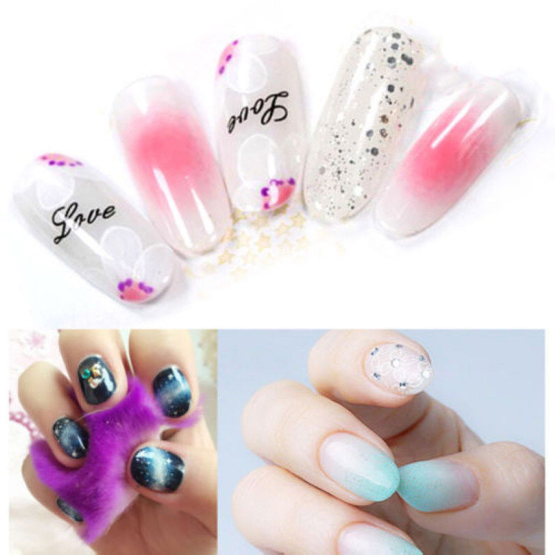 Dual head Nail Art Sponge Brush Pen Kit Rhinestone Handle Stamping Transfer Tool #R48