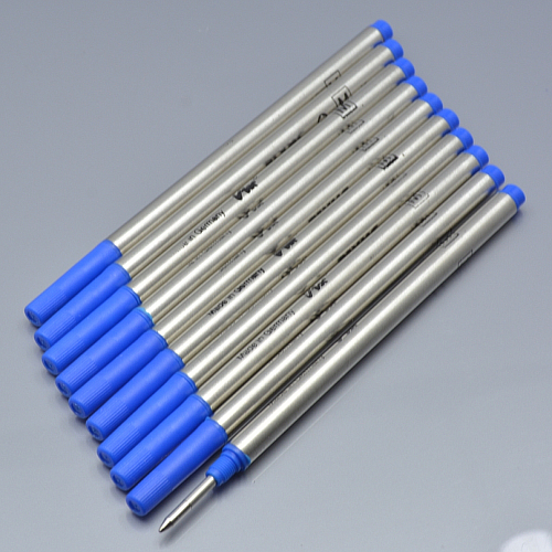 High Quality (10 pieces/lot ) 0.7mm black / biue refill for Roller ball pen stationery write smooth pen accessories