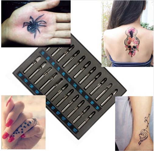 Professional Pro Tattoo Supply Stainless Steel Tip Kit Machine Gun Grip Set Nozzle 22Pcs/lot Free Shipping