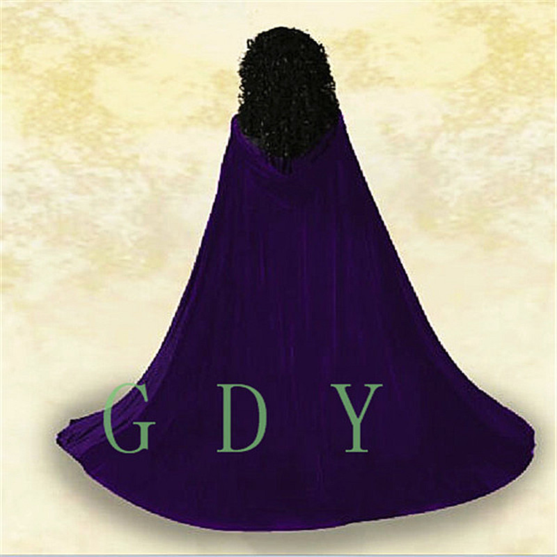 Hooded Velvet Cloak Gothic Wicca Robe Medieval Larp Cosplay Cape Women Wedding Jackets Wraps Coats Capes, Puple 
Hooded Velvet Cloak Gothic Wicca Robe Medieval Larp Cosplay Cape Women Wedding Jackets Wraps Coats Capes, Puple