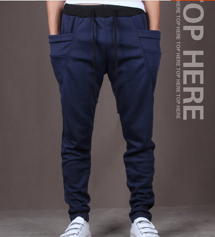 Wholesale-New Mens Joggers Fashion Harem Pants Trousers Hip Hop Slim Fit Sweatpants Men for Jogging Dance 8 Colors sport pants M~XXL
