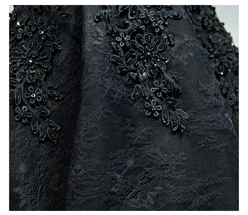 Sexy Black Party Dresses Lace Prom Dresses V-Neck Sleeveless Lace-up Back Knee Length Evening Gowns Applique with Beads quinceanera dresses