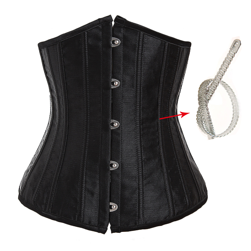 Waist Cincher Corselet Body Shaper Sexy Waist Control underbust Corsets & Bustiers Satin 26 Steel Bones Corset 9075
