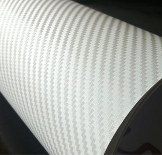 White 3D Carbon Fiber vinyl Car wrap Film Air Bubble Free Car styling self adhesive Carbon laptop foil 1.52x30m/Roll