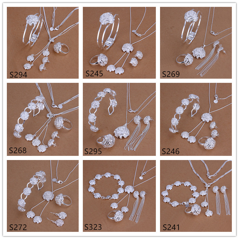 5 sets mixed style women's sterling silver plate jewelry,fashion 925 silver Necklace Bracelet Earring Ring jewelry set GTS40 free shipping, Mixed colors
5 sets mixed style women's sterling silver plate jewelry,fashion 925 silver Necklace Bracelet Earring Ring jewelry set GTS40 free shipping, Mixed colors