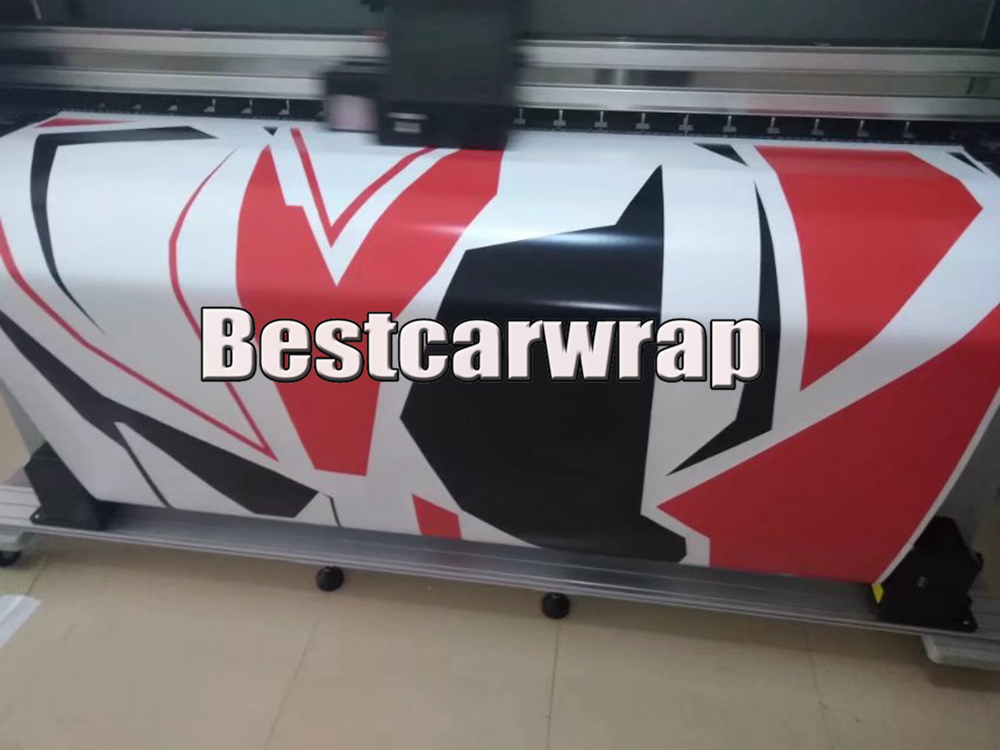 Large Red White black Pixel Camo VINYL Full Car Wrap Camouflage Covering For truck boat foil graphic size 1.52 x 30m/5x98ft