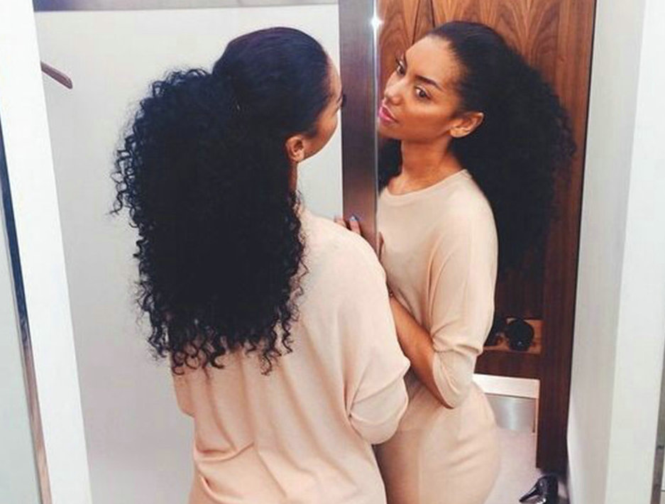 160g long big Afro kinky Ponytail 3b 4c kinky curly drawstring ponytail Hairpiece clip human hair afro pony tail extension Free Shipping