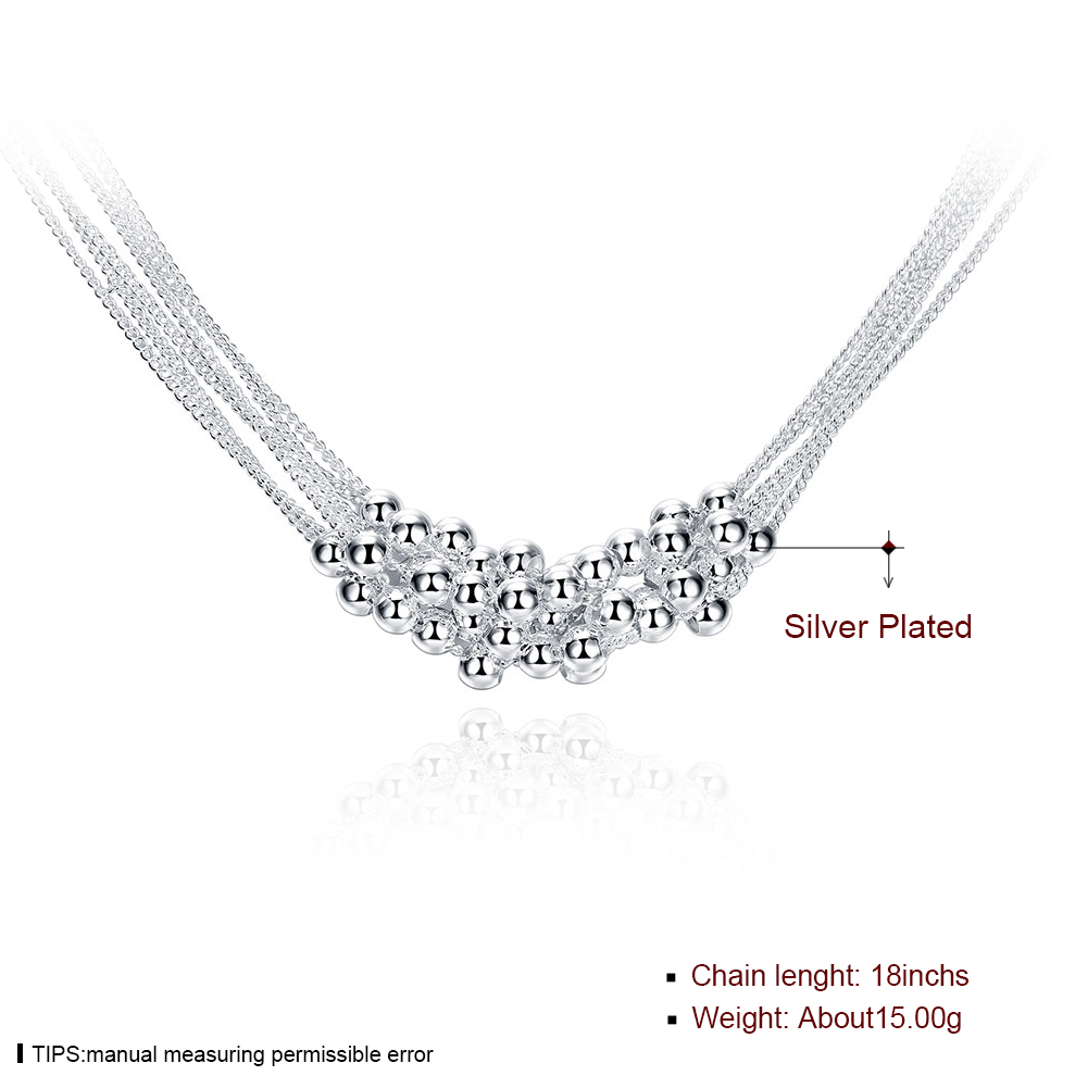 Brand new Six-lane light beads sterling silver plate necklace STSN002,fashion 925 silver Chains necklace factory direct sale