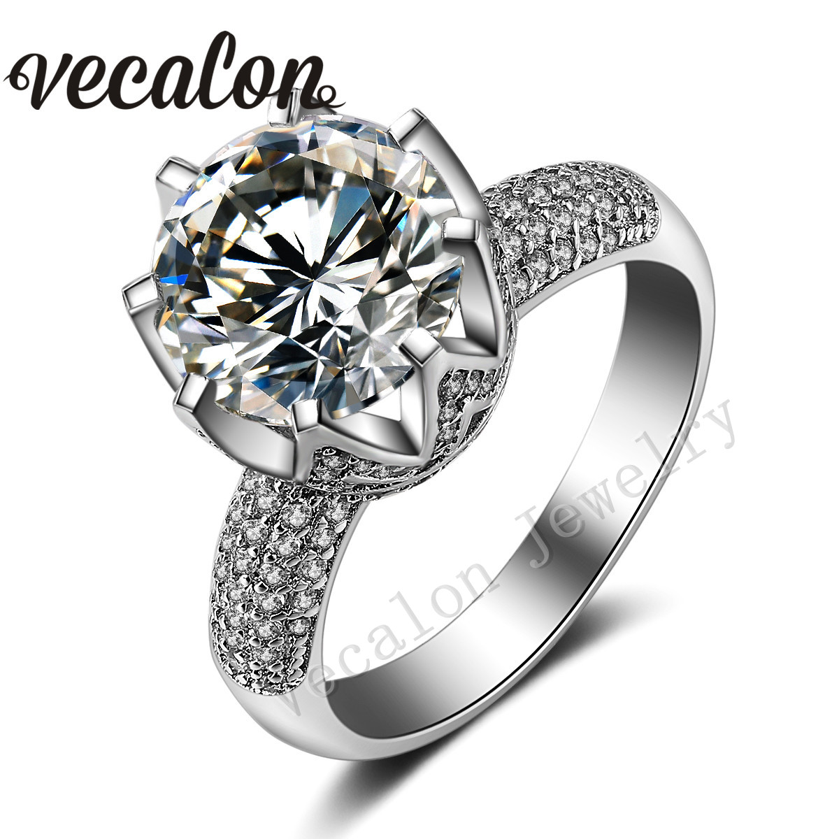 Vecalon luxury Design Crown wedding ring set for women Round cut 6ct Simulated diamond Cz 925 Sterling Silver Female Band ring
Vecalon luxury Design Crown wedding ring set for women Round cut 6ct Simulated diamond Cz 925 Sterling Silver Female Band ring
