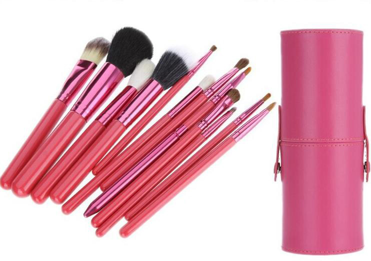 12Pcs Makeup Brush Set+Cup Holder Professional Makeup Brushes Set Cosmetic Brushes With Cylinder Cup Holder