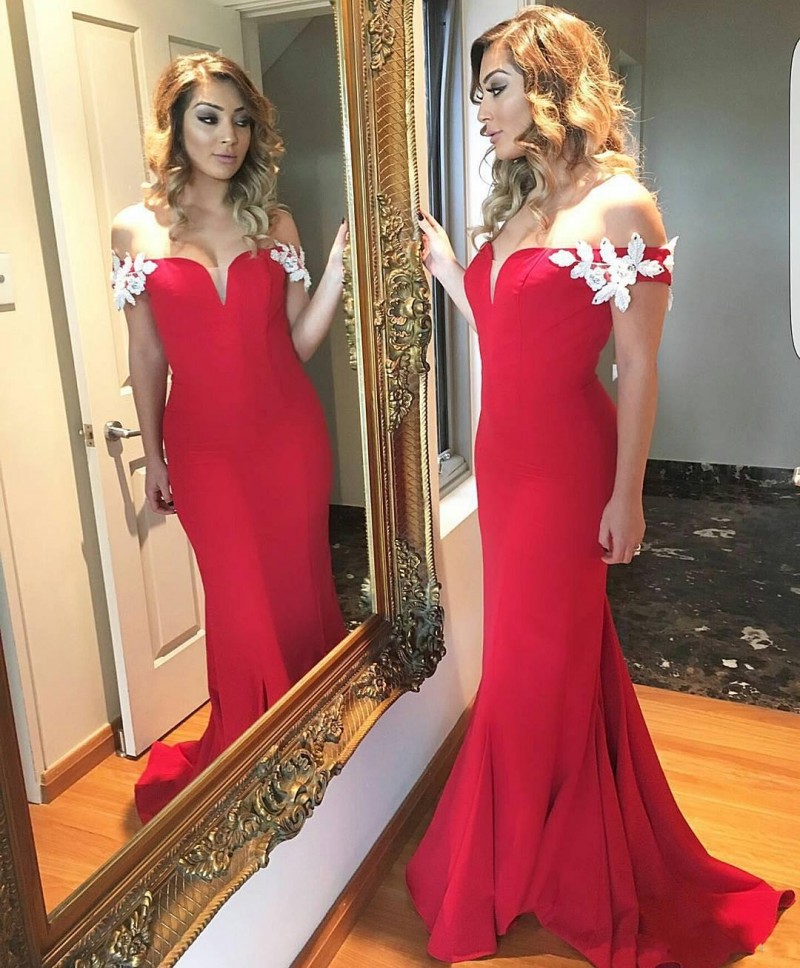 Red Sexy Off Shoulder Prom Dresses Lace Applique Mermaid Evening Gowns Back Covered Buttons Plus Size Formal Party Dresses Cheap, Chocolate
Red Sexy Off Shoulder Prom Dresses Lace Applique Mermaid Evening Gowns Back Covered Buttons Plus Size Formal Party Dresses Cheap, Chocolate