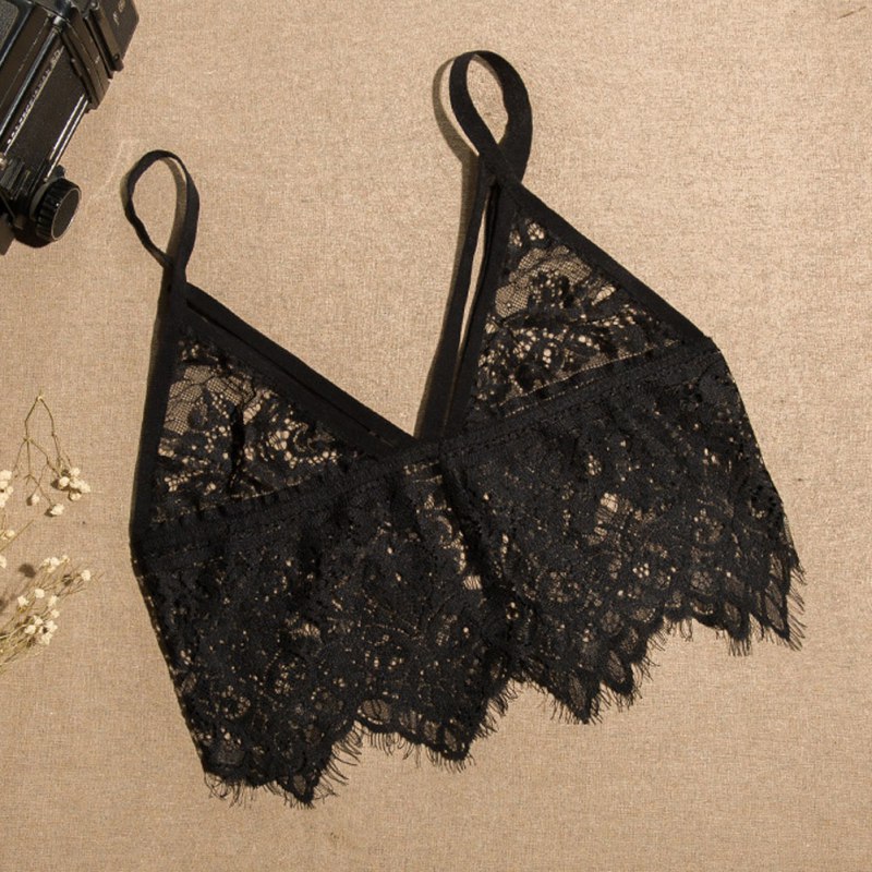 Wholesale-Sexy Women Boho Underwear Sheer Lace Crohet Bralette Bras Crop Bustier Cami Tank Tops Y6