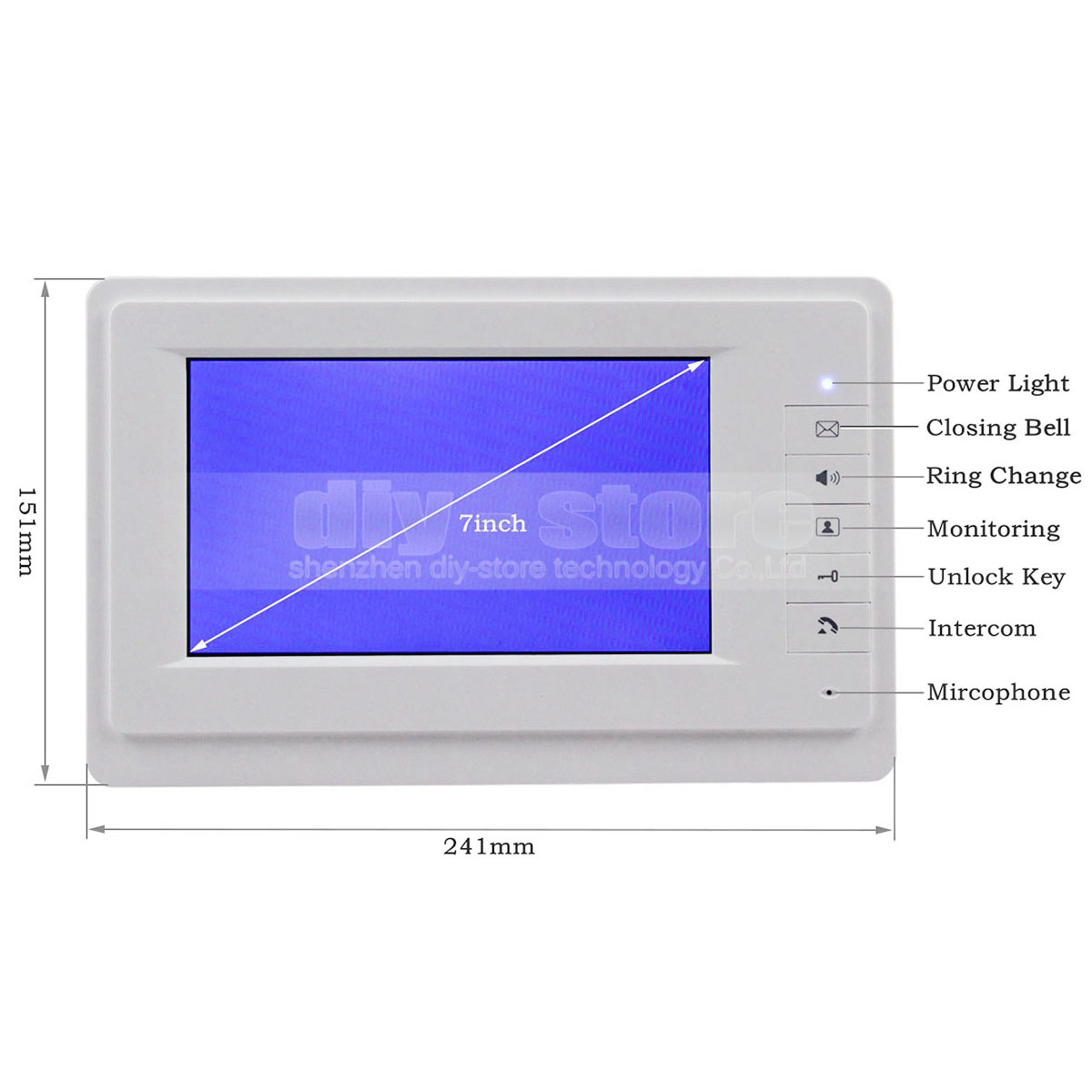 DIYSECUR 700TVLine IR Camera 7 inch TFT Color LCD Display Video Door Phone Intercom Doorbell IR Night Vision9721476