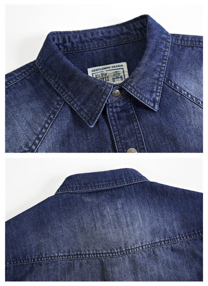 Wholesale- LONMMY M-3XL Jeans mens shirts Cotton High quality Denim shirt men Long-sleeved Camisa social 2016 New Multi-pocket