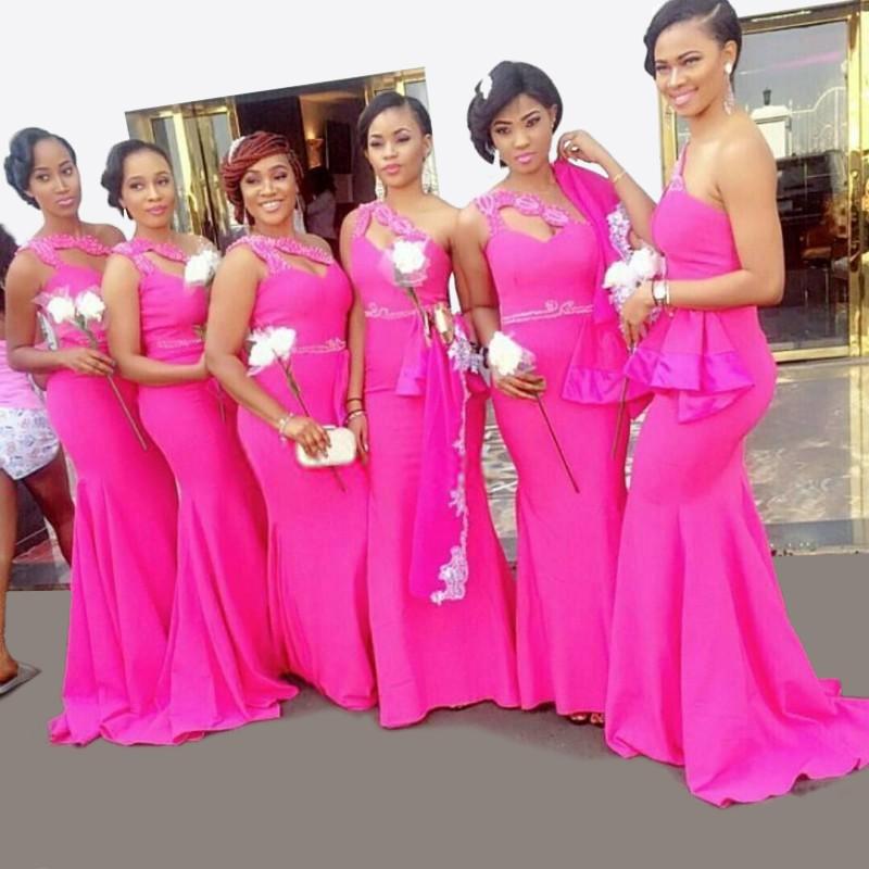 Pink Cheap Mermaid Bridesmaid Dress With Sash One Shoulder Sexy Women Wedding Party Gowns Sweep Train Satin Ruffle Maid Honor Dress
Pink Cheap Mermaid Bridesmaid Dress With Sash One Shoulder Sexy Women Wedding Party Gowns Sweep Train Satin Ruffle Maid Honor Dress