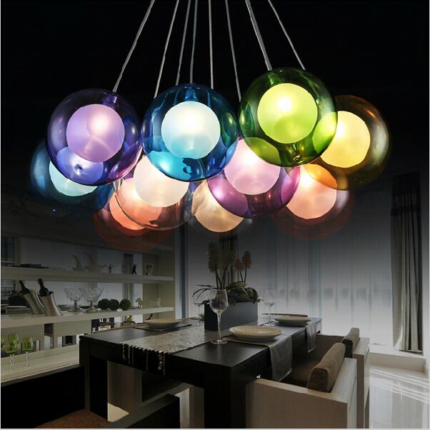 DIY Modern Led Colorful Glass pendant Lights For Living Dining Room Shop Bar Home Dec G4 Glass Pendant lamp lampadario moderno