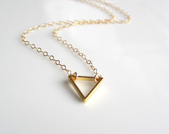 10PCS Tiny Open Triangle Necklaces Chevron Triangle Outline Necklace Simple Geometric V Necklace for Women