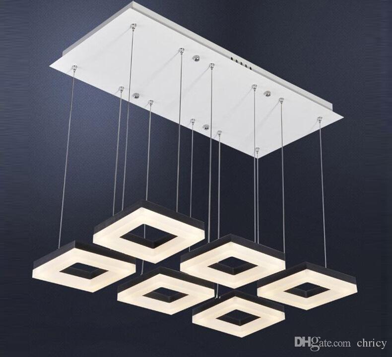 Modern Style Simplicity LED Pendant Lights Metal Acrylic Chandelier Lighting Lamp Fixture for Living Room/Bedroom/Dining Room 3/6 Heads