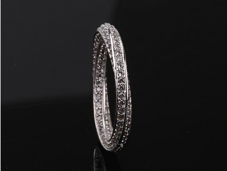Sterg Sier Full White Sapphire Wedding Band Ring: urious Gift for Women