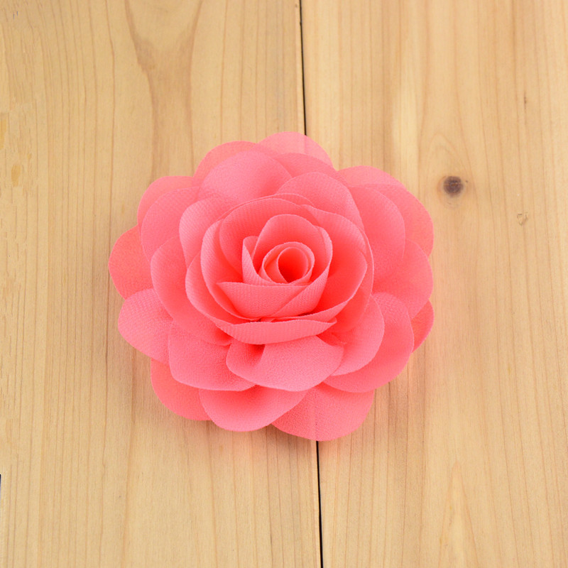 8cm chiffon fabric rose flower with alligator clip for baby hair accessory 24pcs/lot