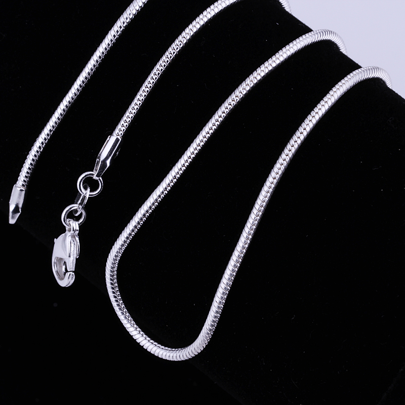Fashion Jewelry Silver Chain 925 Necklace Snake Chain for Women 2mm 16 18 20 22 24 inch от DHgate WW