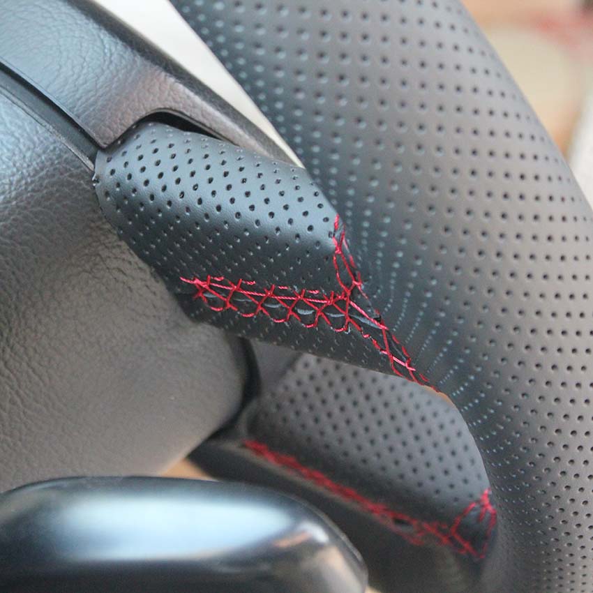 Steering wheel cover Case for Volkswagen old models VW old POLO Genuine leather DIY Hand sewing wheel cover Car styling