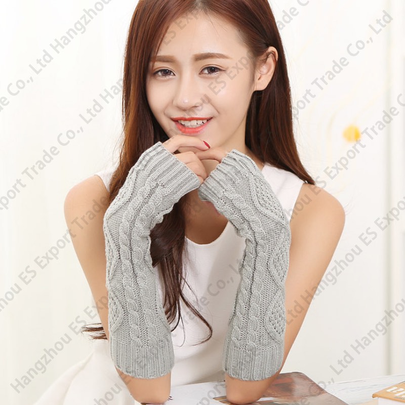 Winter Warm Fashion Knitted Gloves 30cm Long Crochet Fingerless Glove Hand Wrist 7 Colors Wholesale Mittens