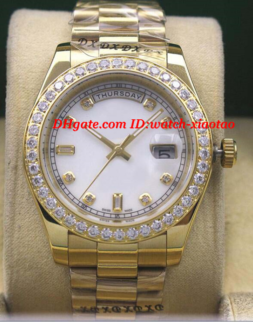 Luxury Watches 41mm 18K Yellow Gold Diamond Dial & Bezel Watch Automatic Fashion Brand Men's Watch Wristwatch, White
Luxury Watches 41mm 18K Yellow Gold Diamond Dial & Bezel Watch Automatic Fashion Brand Men's Watch Wristwatch, White