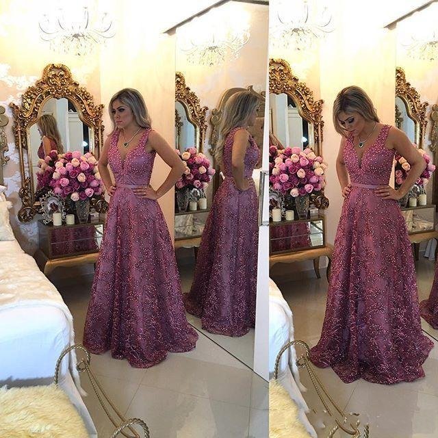 2016 New Cheap Prom Dresses V Neck Long Purple Lace Crystal Beaded Bling Backless Sleeveless Plus Size Formal Evening Dress Party Gowns
2016 New Cheap Prom Dresses V Neck Long Purple Lace Crystal Beaded Bling Backless Sleeveless Plus Size Formal Evening Dress Party Gowns