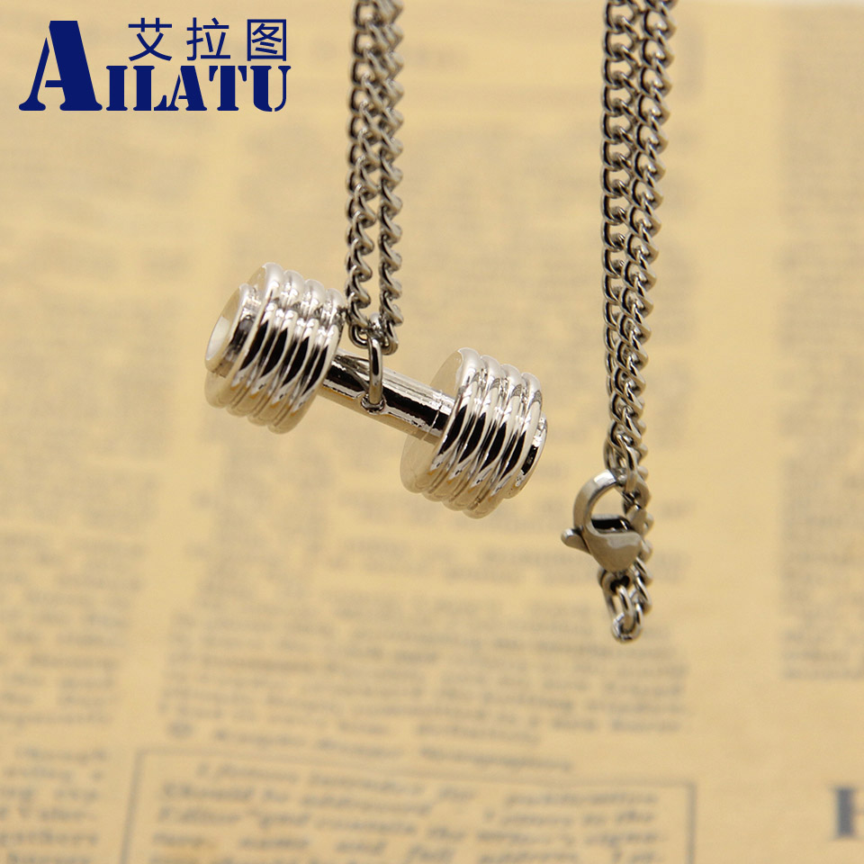 Wholesale Silver Plated Alloy Metal Barbell & Stainless Steel Chain Fitness Fashion Dumbbell Necklace, Dumbell Men's Gift
Wholesale Silver Plated Alloy Metal Barbell & Stainless Steel Chain Fitness Fashion Dumbbell Necklace, Dumbell Men's Gift