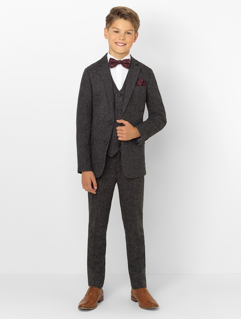 Boys Tuxedo Boys Dinner Suit For Wedding Formal Suits Tuxedo for Kids Formal Occasion Suits For Little Men (Jacket+Pants+Vest+Bow Tie)