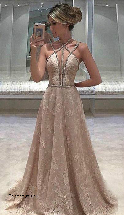 Sexy South Africa Sleeveless Evening Dress Cheap Chic Lace Long Backless Formal Wear Party Gown Custom Made Plus Size