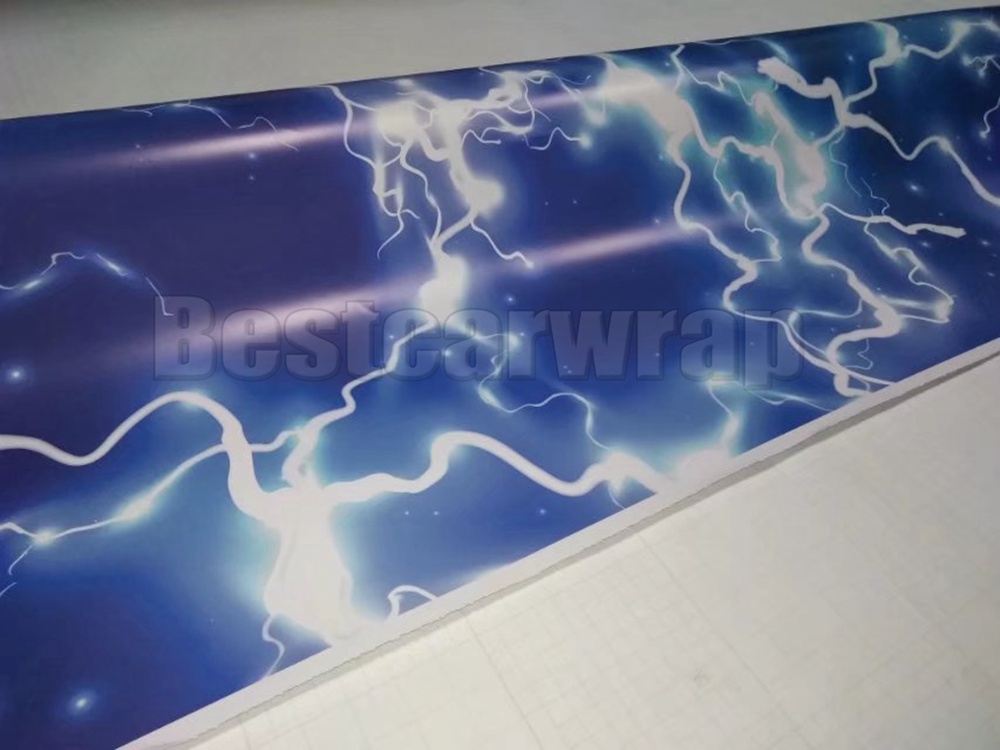 Blue Flashing Camoufalge Vinyl For Car Wrap With Air Release / air bubble free CAMO film for Truck / boat graphics coating 1.52X30M (5x98ft)